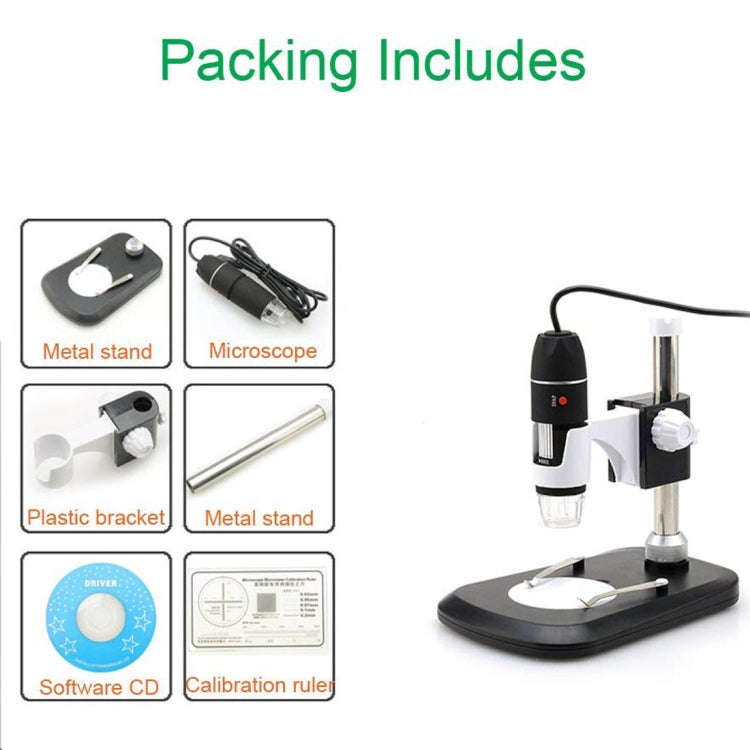 DMS-MDS800 40X-800X Magnifier 2.0MP Image Sensor USB Digital Microscope with 8 LEDs & Professiona...
