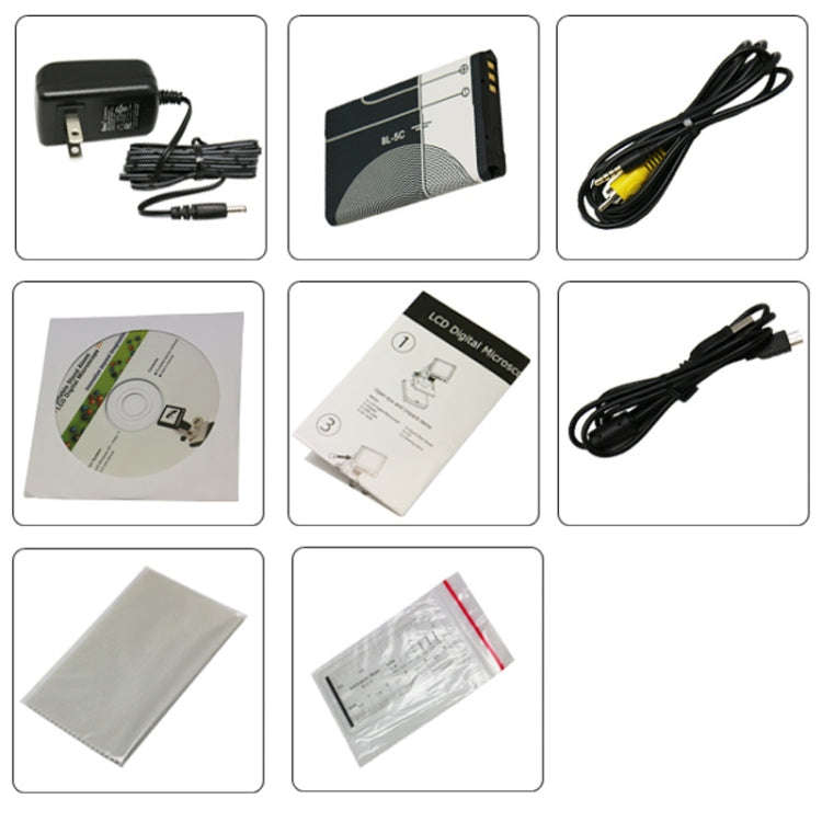 500X 5 Mega Pixels 3.5 inch LCD Standalone Digital Microscope with 8 LEDs, Support TF Card up to ...