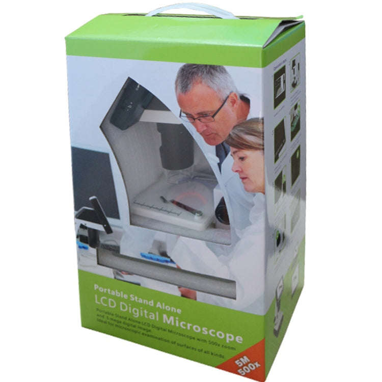 500X 5 Mega Pixels 3.5 inch LCD Standalone Digital Microscope with 8 LEDs, Support TF Card up to ...