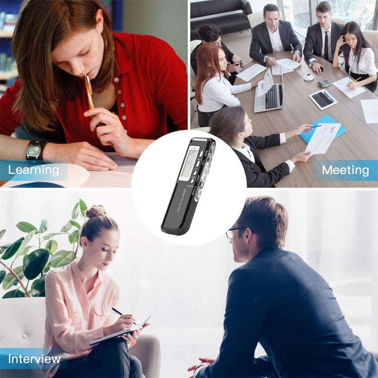 4GB Digital Voice Recorder Dictaphone MP3 Player, Support Telephone Recording, VOX Function(Black...