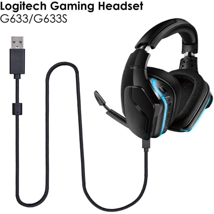 ZS0155 For Logitech G633 / G633s USB Headset Audio Cable Support Call / Headset Lighting, Cable L...