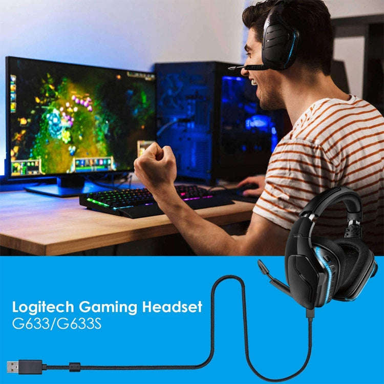 ZS0155 For Logitech G633 / G633s USB Headset Audio Cable Support Call / Headset Lighting, Cable L...