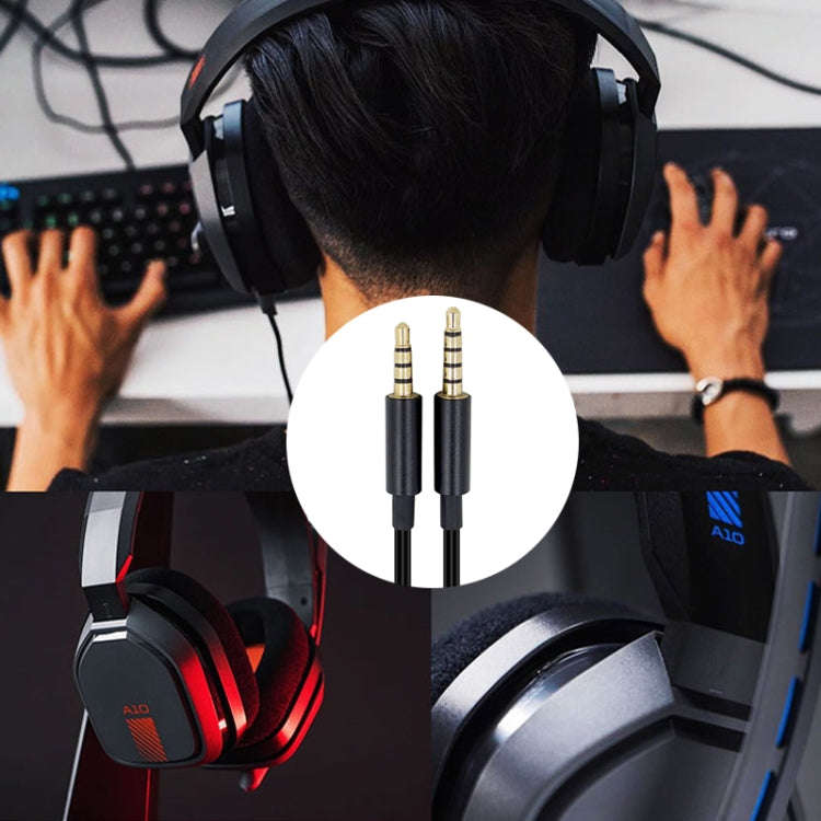 ZS0086 Volume Control Version Gaming Headphone Audio Cable for Logitech Astro A10 A40 A30 (Black)