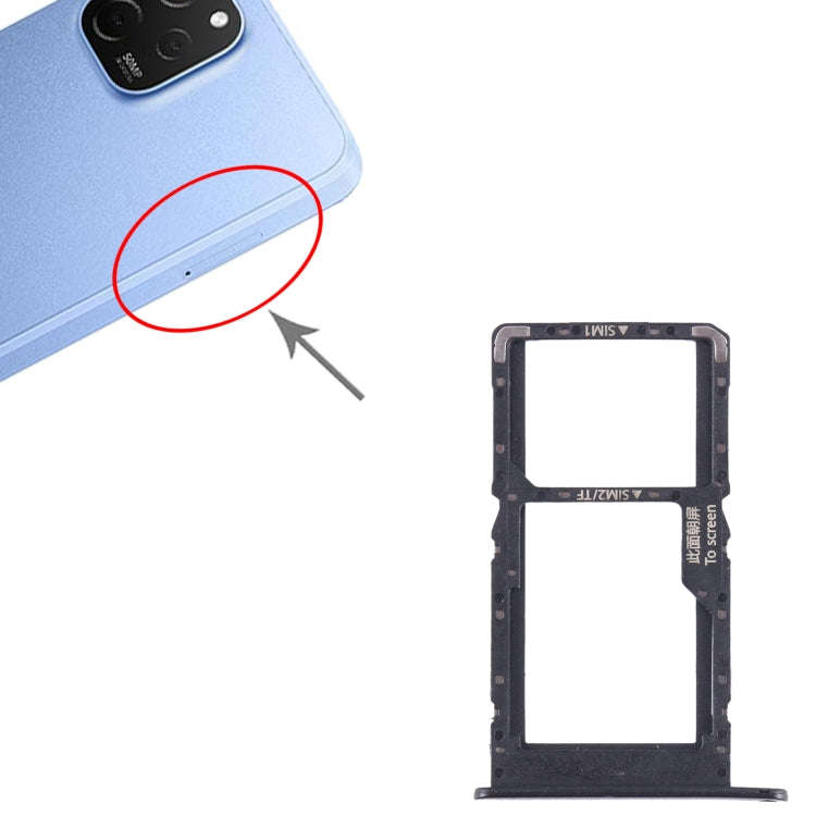 For Huawei Enjoy 50 SIM + SIM / Micro SD Card Tray (Black)