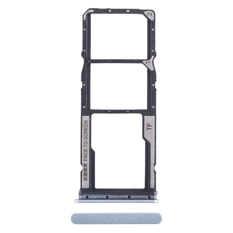 For Xiaomi Redmi 13C 4G SIM Card Tray + SIM Card Tray + Micro SD Card Tray (Blue)