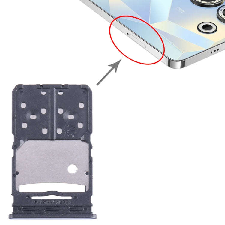 For Tecno Camon 20 Pro SIM Card Tray + Micro SD Card Tray (Silver)