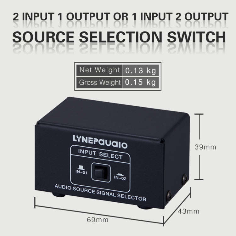 B101 2 In 1 Out (1 In 2 Out) Audio Source Signal Selection Switcher Computer Speaker  RCA Lossles...