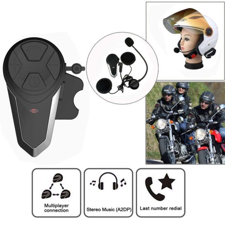 BT-S3  Motorcycle Helmet Wireless Bluetooth Earphone Waterproof Handsfree Interphone Walkie talki...