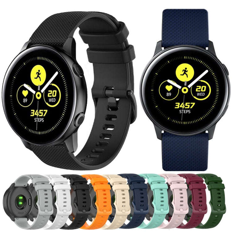 For Samsung Galaxy Watch3 45MM 22mm Checkered Silicone Watch Band(Wine red)