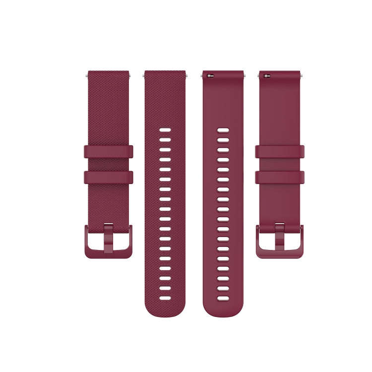 For Samsung Galaxy Watch3 45MM 22mm Checkered Silicone Watch Band(Wine red)