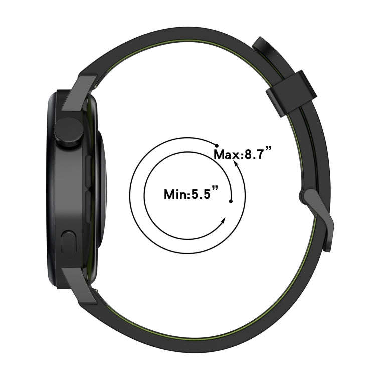For Garmin Vivomove Sport 20mm Vertical Pattern Two-Color Silicone Watch Band(Black+Grey)
