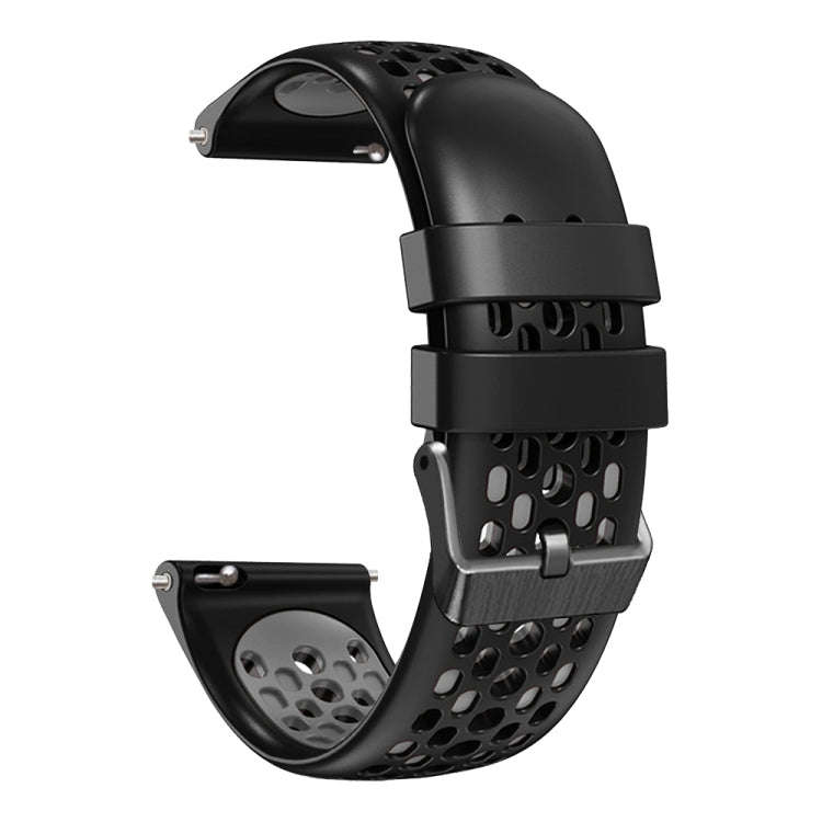 For Amazfit GTR 3 22mm Two-Color Breathable Silicone Watch Band(Black+Grey)