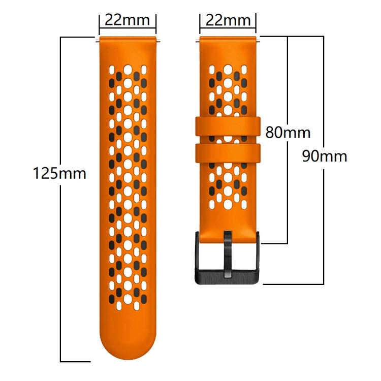 For Amazfit GTR 3 Pro 22mm Two-Color Breathable Silicone Watch Band(Lime+Black)