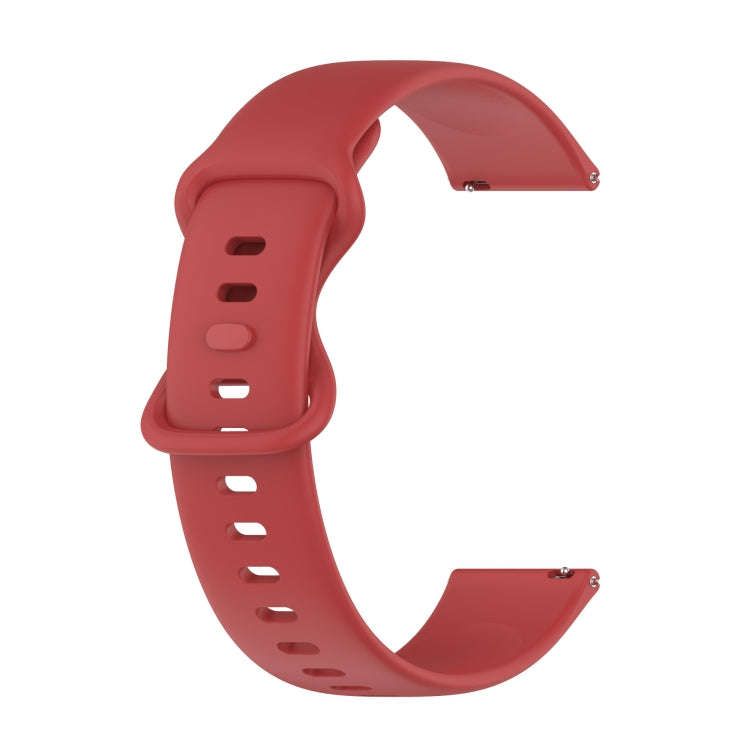 For Samsung Galaxy Watch4 44mm 20mm Butterfly Buckle Solid Color Silicone Watch Band(Red)