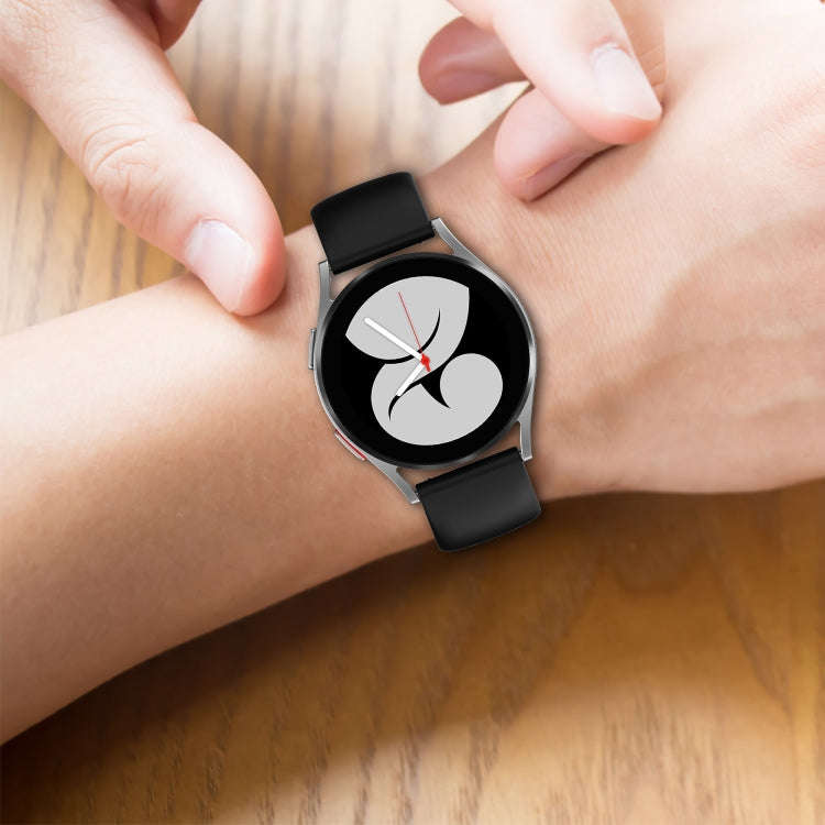 For Samsung Galaxy Watch 4 Classic 46mm 20mm Butterfly Buckle Solid Color Silicone Watch Band(Red)
