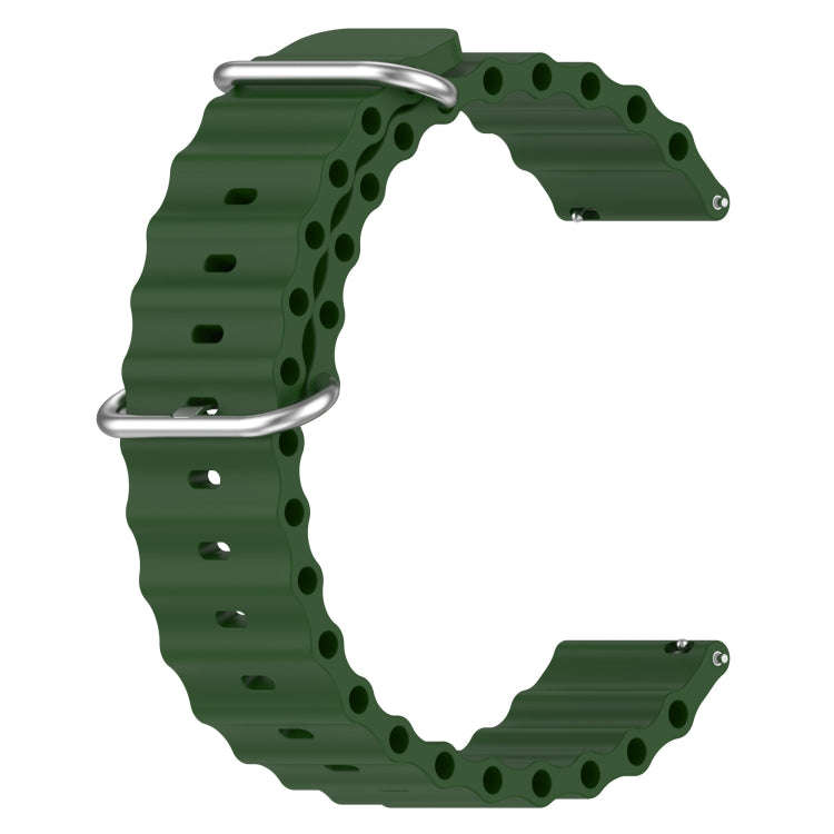 For Honor Magic Watch 2 46mm 22mm Ocean Style Silicone Solid Color Watch Band(Army Green)
