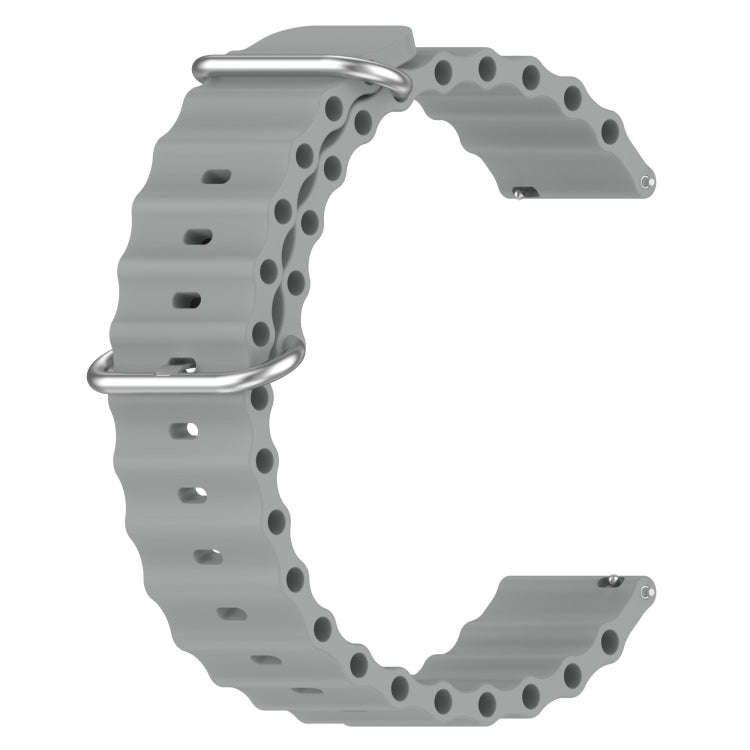 For Amazfit Pop Pro 20mm Ocean Style Silicone Solid Color Watch Band(Grey)