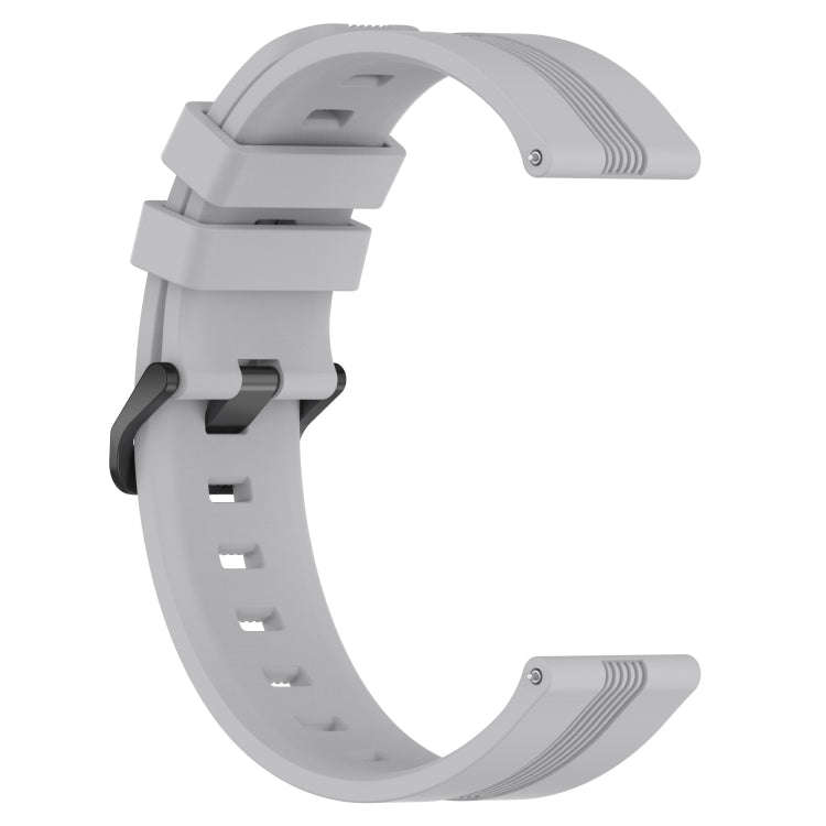 For Samsung Galaxy Watch 6 40mm 20mm Concave Striped Slicone Watch Band(Grey)