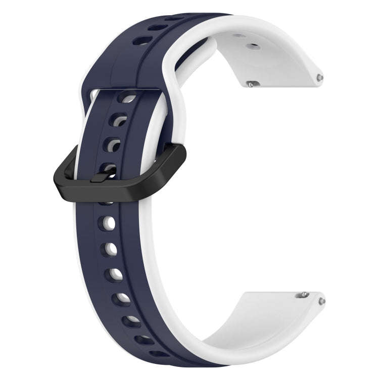For Samsung Galaxy Watch 6 Classic 47mm 20mm Convex Loop Two-Color Silicone Watch Band(Midnight B...