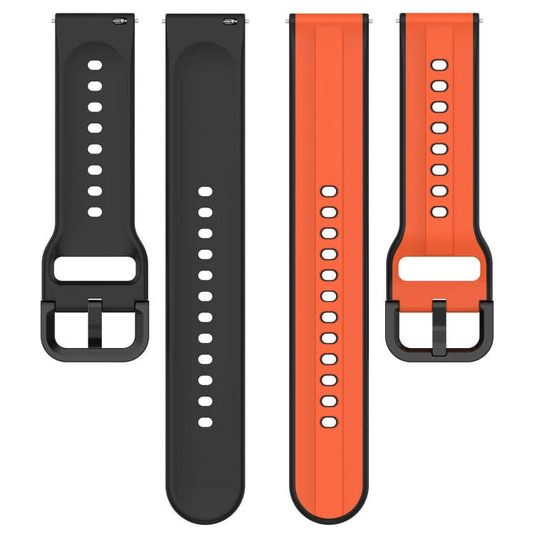 For Samsung Galaxy Watch 6 Classic 47mm 20mm Convex Loop Two-Color Silicone Watch Band(Midnight B...