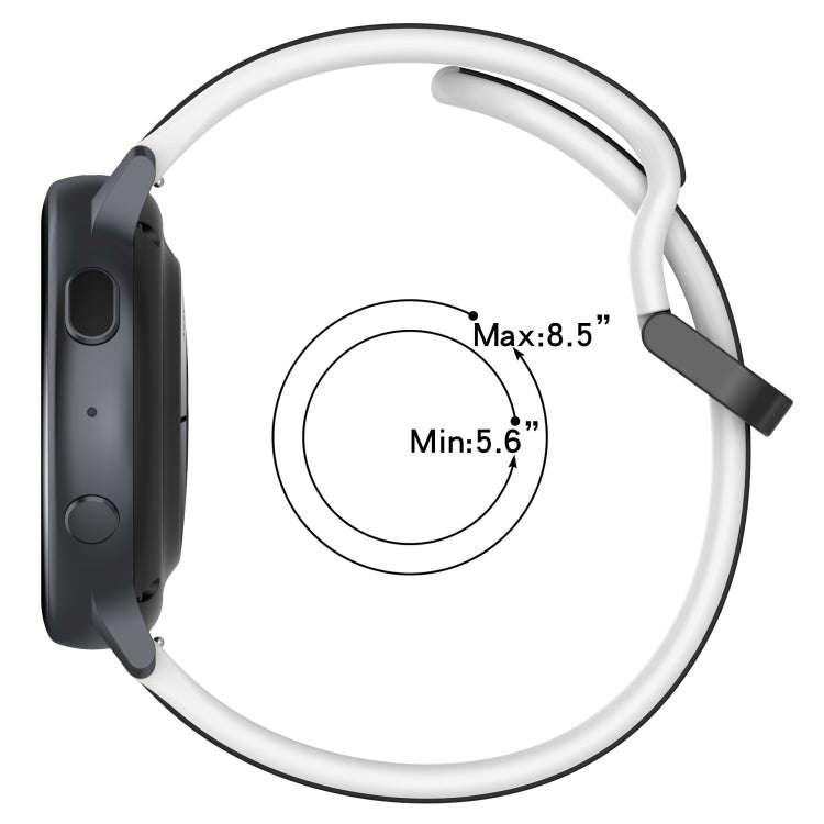 For Samsung Galaxy Watch 6 Classic 47mm 20mm Convex Loop Two-Color Silicone Watch Band(Midnight B...