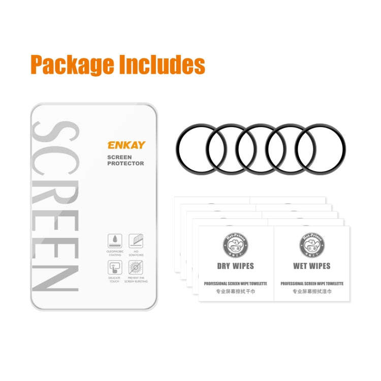 5pcs For Huawei Watch 4 ENKAY 3D Full Coverage Soft PC Edge + PMMA HD Screen Protector Film