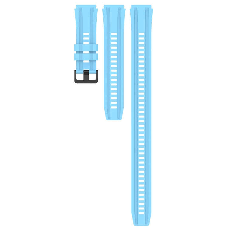 For Huawei Watch 3 Pro Long & Short Sports Solid Color Silicone Watch Band Set(Sky Blue)