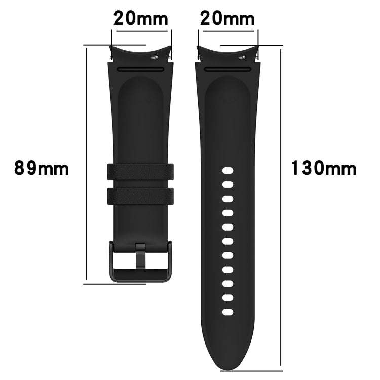 For Samsung Galaxy Watch 6 Silicone Leather Black Buckle Watch Band(Red)