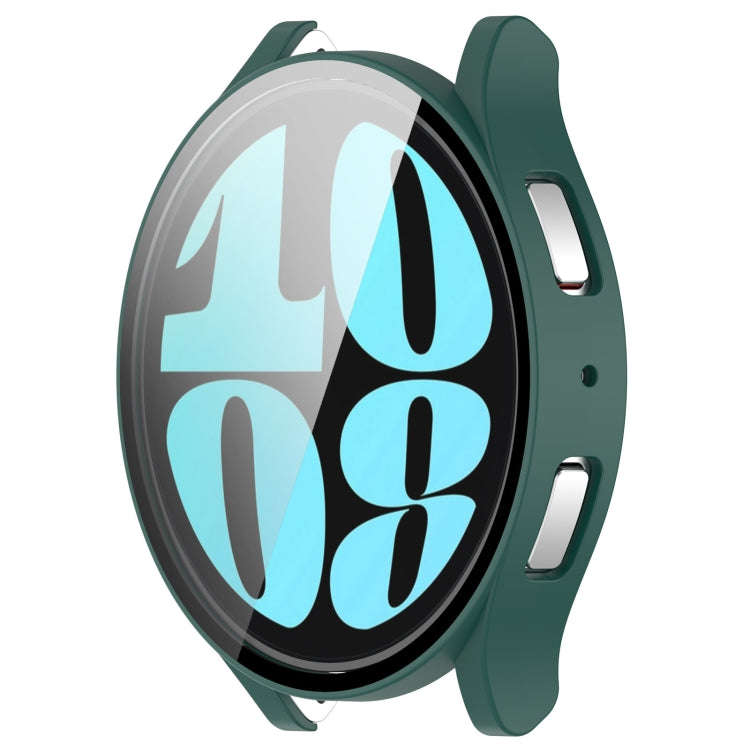 For Samsung Galaxy Watch6 40mm PC + Tempered Film Integrated Watch Protective Case(Green)
