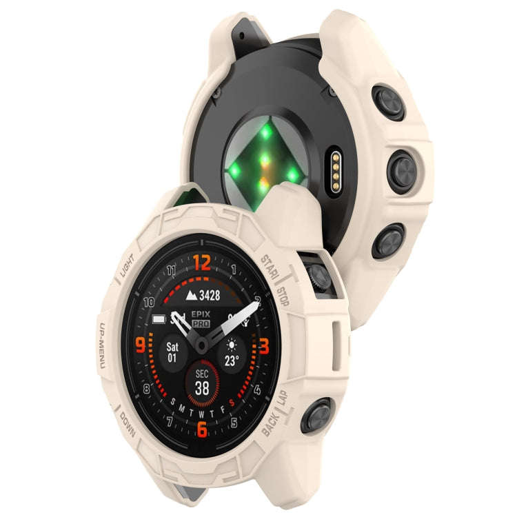 For Garmin Epix Pro / Epix Pro Gen 2 47mm / Fenix 7 / 7 Pro Armored TPU Half Wrapped Watch Protec...