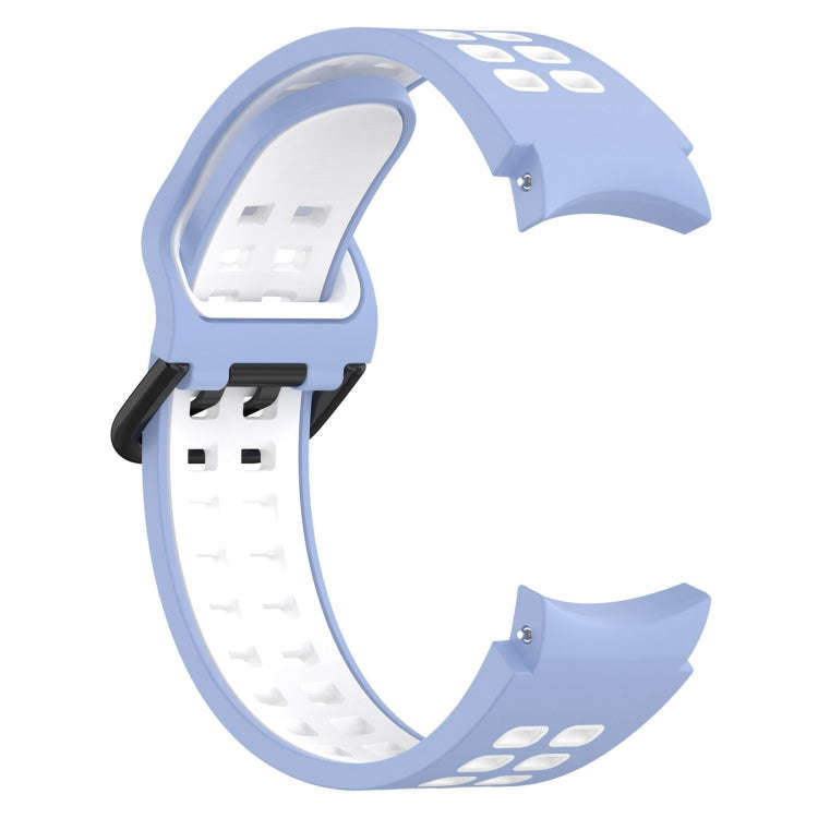 For Samsung Galaxy Watch 5  44mm Two-Color Breathable Silicone Watch Band(Light Blue + White)