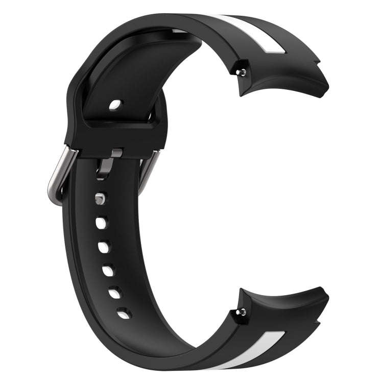 For Samsung Galaxy Watch 4 44mm Two-Color Silicone Watch Band(Black+White)