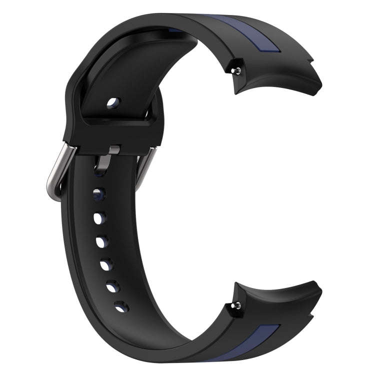 For Samsung Galaxy Watch 4 40mm Two-Color Silicone Watch Band(Black+Blue)