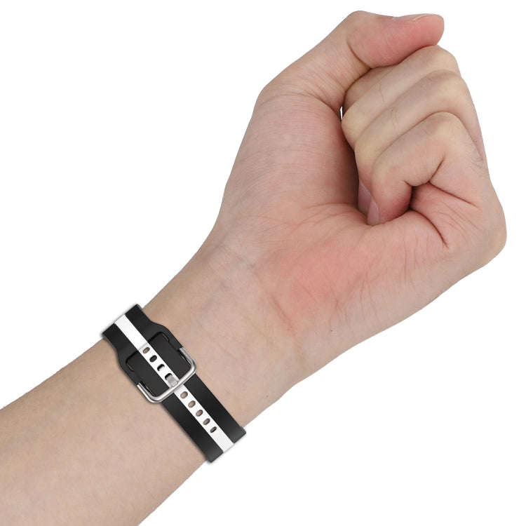 For Samsung Galaxy watch 5 Golf Edition Two-Color Silicone Watch Band(Black+White)