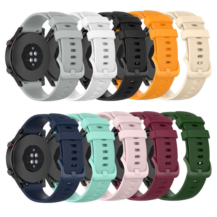 For Samsung Galaxy Watch 5 Pro  45mm 20mm Checkered Silicone Watch Band(Yellow)
