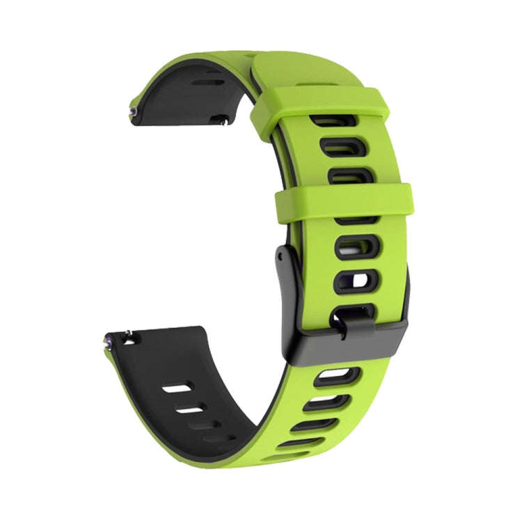 For Samsung Galaxy Watch 6 44mm 20mm Two-color Silicone Watch Band(Lime + Black)
