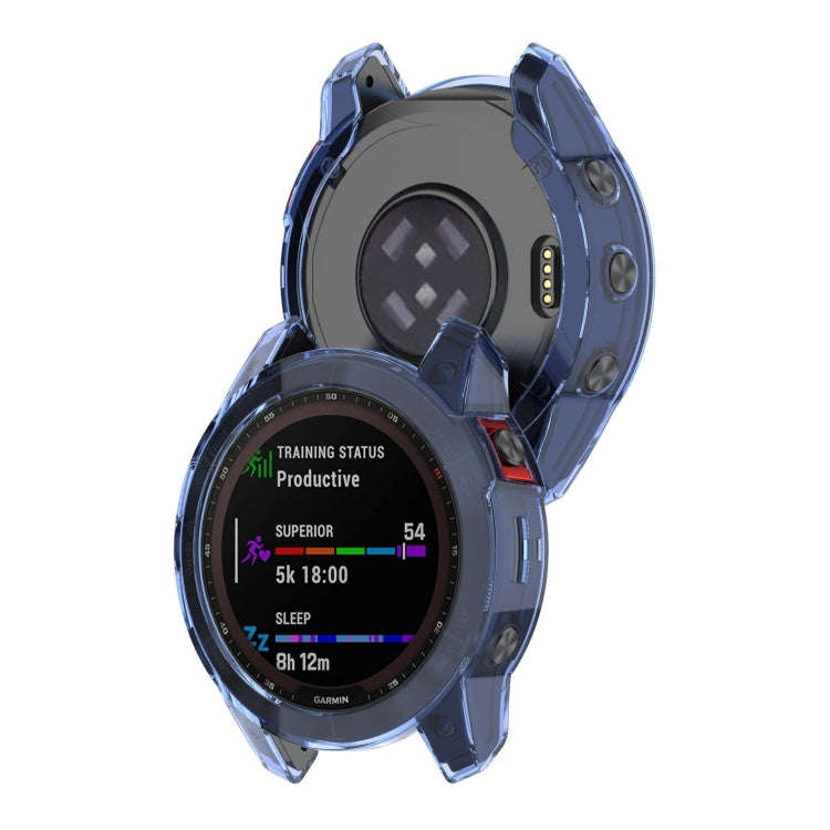 For Garmin Epix Pro 42mm Half-Package TPU Watch Protective Case(Transparent Blue)