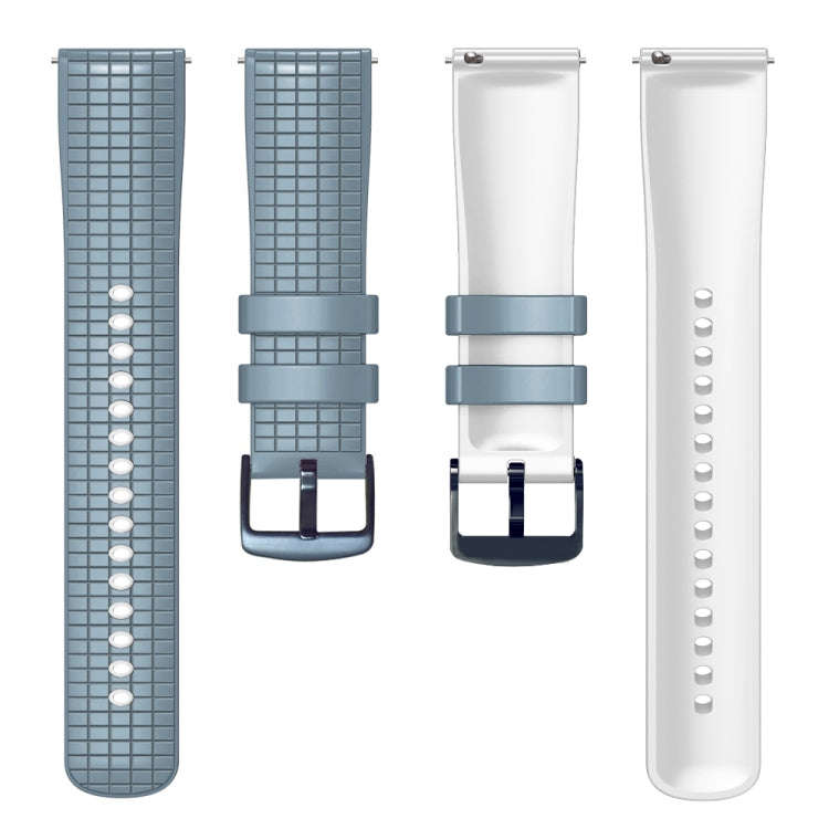 For Samsung Galaxy Watch 46mm 22mm Mesh Two Color Silicone Watch Band(Blue White)