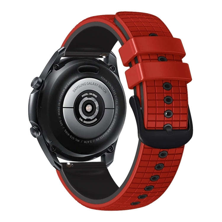 For Garmin Forerunner 255 22mm Mesh Two Color Silicone Watch Band(Black Red)