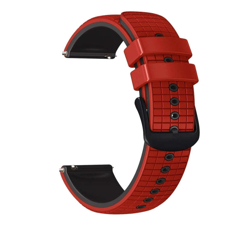 For Garmin Forerunner 255 22mm Mesh Two Color Silicone Watch Band(Black Red)