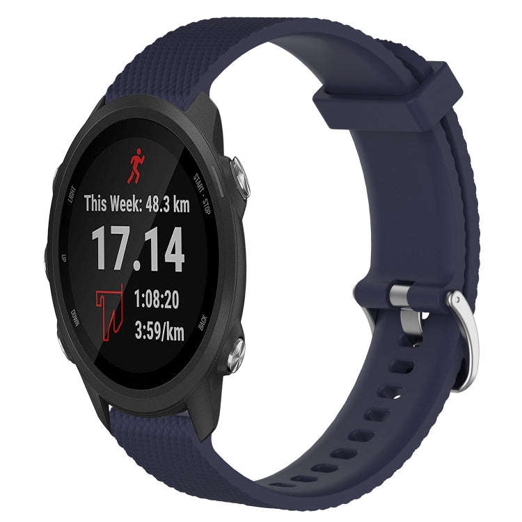 For Garmin Forerunner 245 Music 20mm Diamond Textured Silicone Watch Band(Midnight Blue)