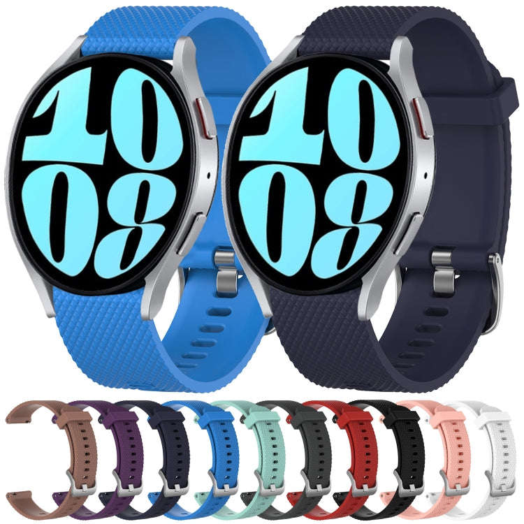 For Samsung Galaxy Watch 4 44mm 20mm Diamond Textured Silicone Watch Band(Red)