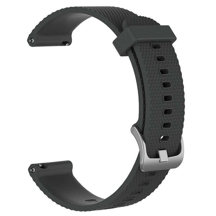 For Garmin Vivomove 3S 18mm Diamond Textured Silicone Watch Band(Dark Grey)