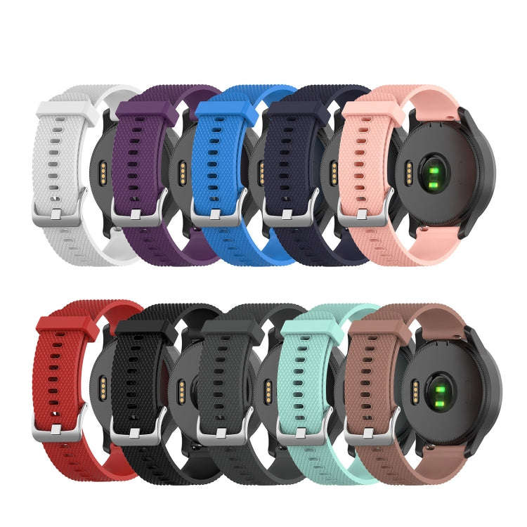 For Garmin Vivomove 3S 18mm Diamond Textured Silicone Watch Band(Pink)