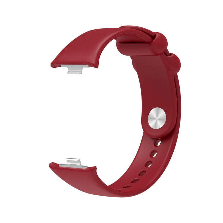 For Xiaomi Band 10 Pro / Redmi Watch 6 / 5 Solid Color Reverse Buckle Silicone Watch Band(Wine Red)