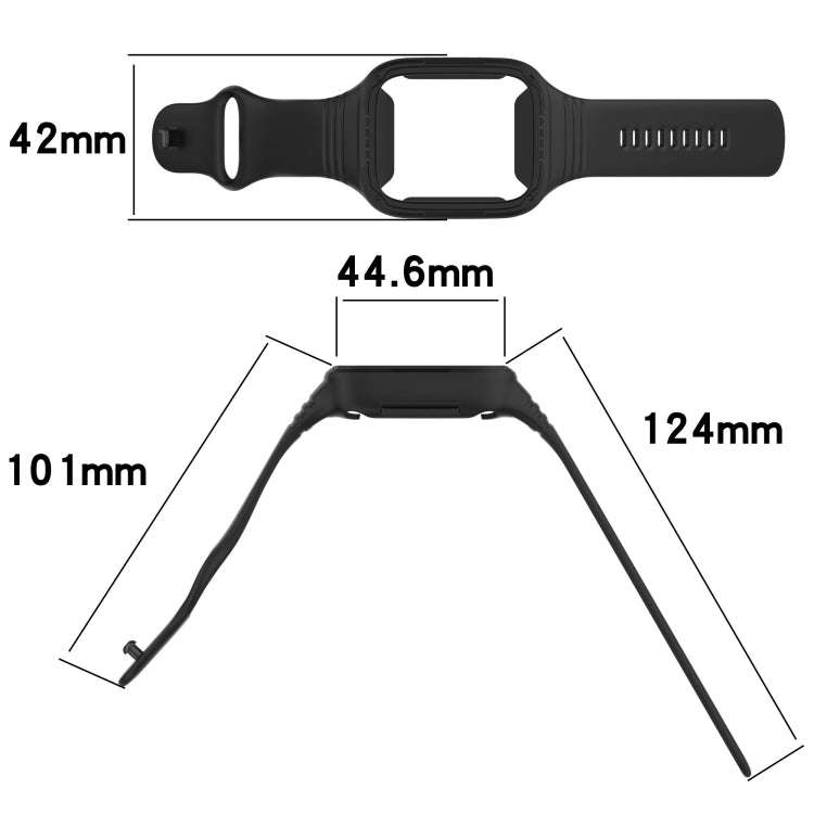 For Redmi Watch 3 Lite Integrated Fully Enclosed Silicone Watch Band(Black)