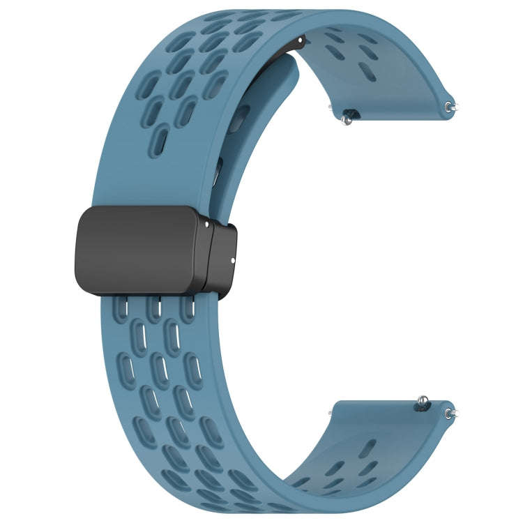 For Garmin Venu SQ 20mm Folding Magnetic Clasp Silicone Watch Band(Blue)