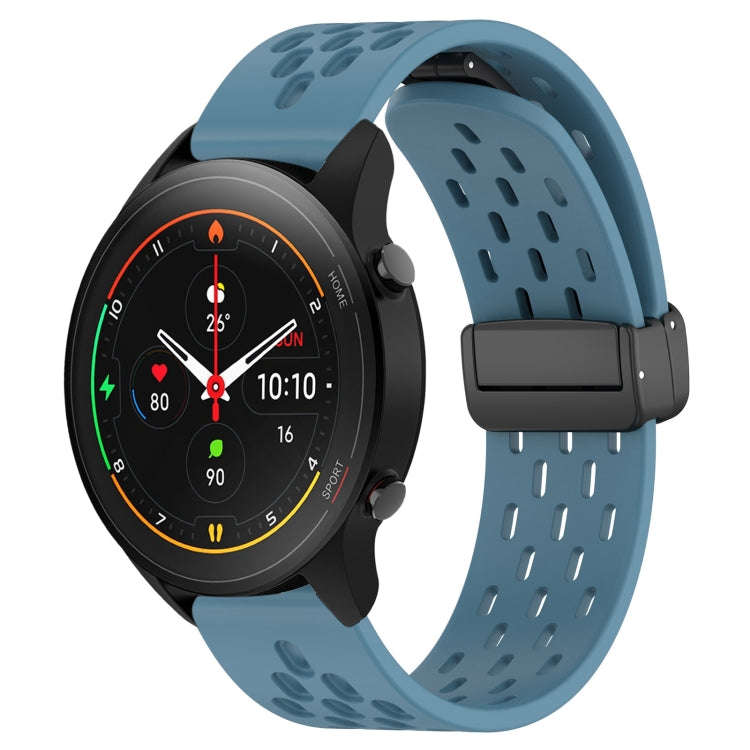 For Xiaomi MI Watch S1 Pro 22mm Folding Magnetic Clasp Silicone Watch Band(Blue)