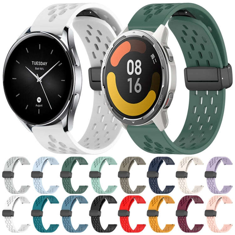 For Xiaomi MI Watch S1 Pro 22mm Folding Magnetic Clasp Silicone Watch Band(Space Ash)