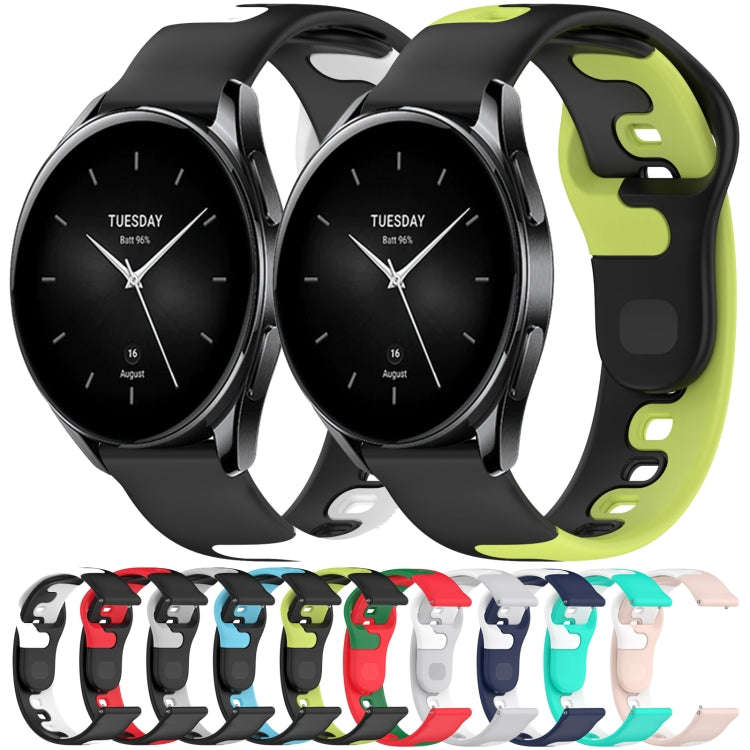 For Xiaomi Haylou RT2 LS10 22mm Double Color Silicone Watch Band(Black+White)